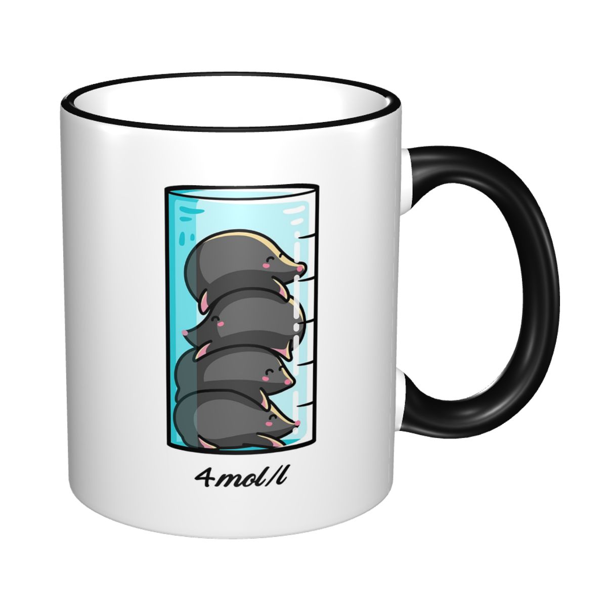 Coffee Tea Jokes - 1リットルあたり4匹のモグラが描かれた化学科学ジョークマグカップ、面白いセラミックコーヒーカップ、ティーカップ、ミルクカップ、ドリンクウェア、女性男性へのギフト