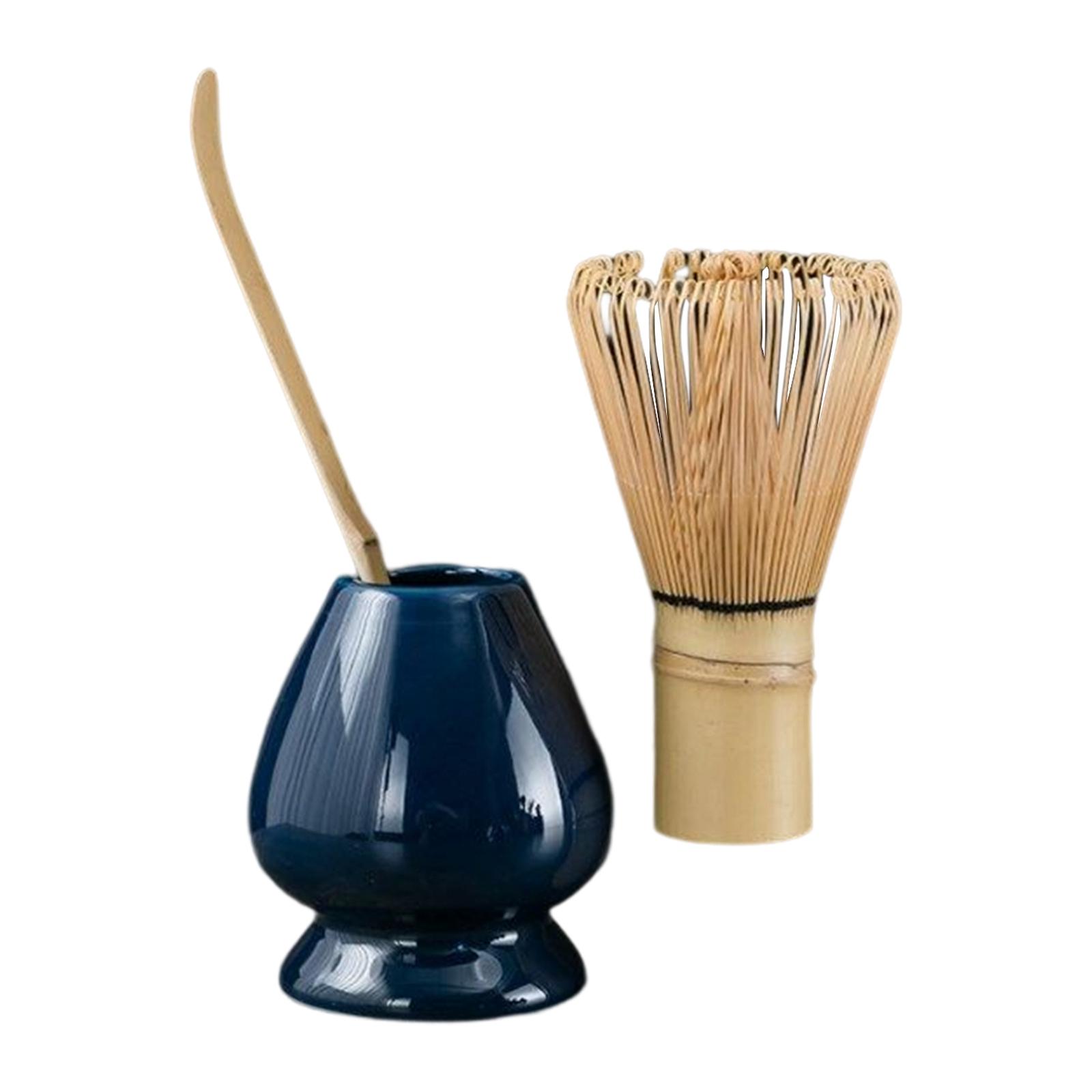 Matcha Whisk Set - 抹茶泡立て器セット 抹茶泡立て器、伝統的な茶杓、陶器製泡立て器立て