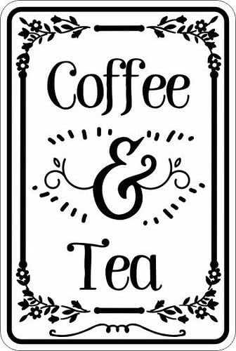 Coffee Tea Jokes - コーヒーと紅茶 8x12 面白いジョーク ユーモア ノベルティ メタルアルミサイン
