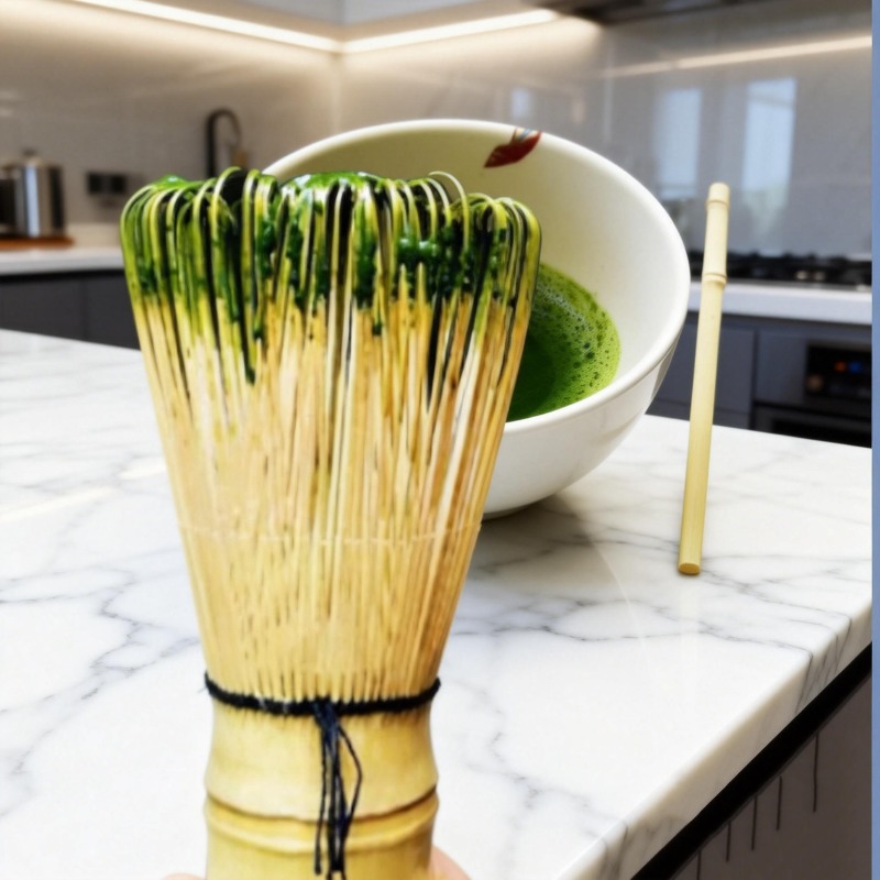Matcha Whisk Set - 日本の抹茶茶筅 - 竹製の茶台と茶さじの付属品