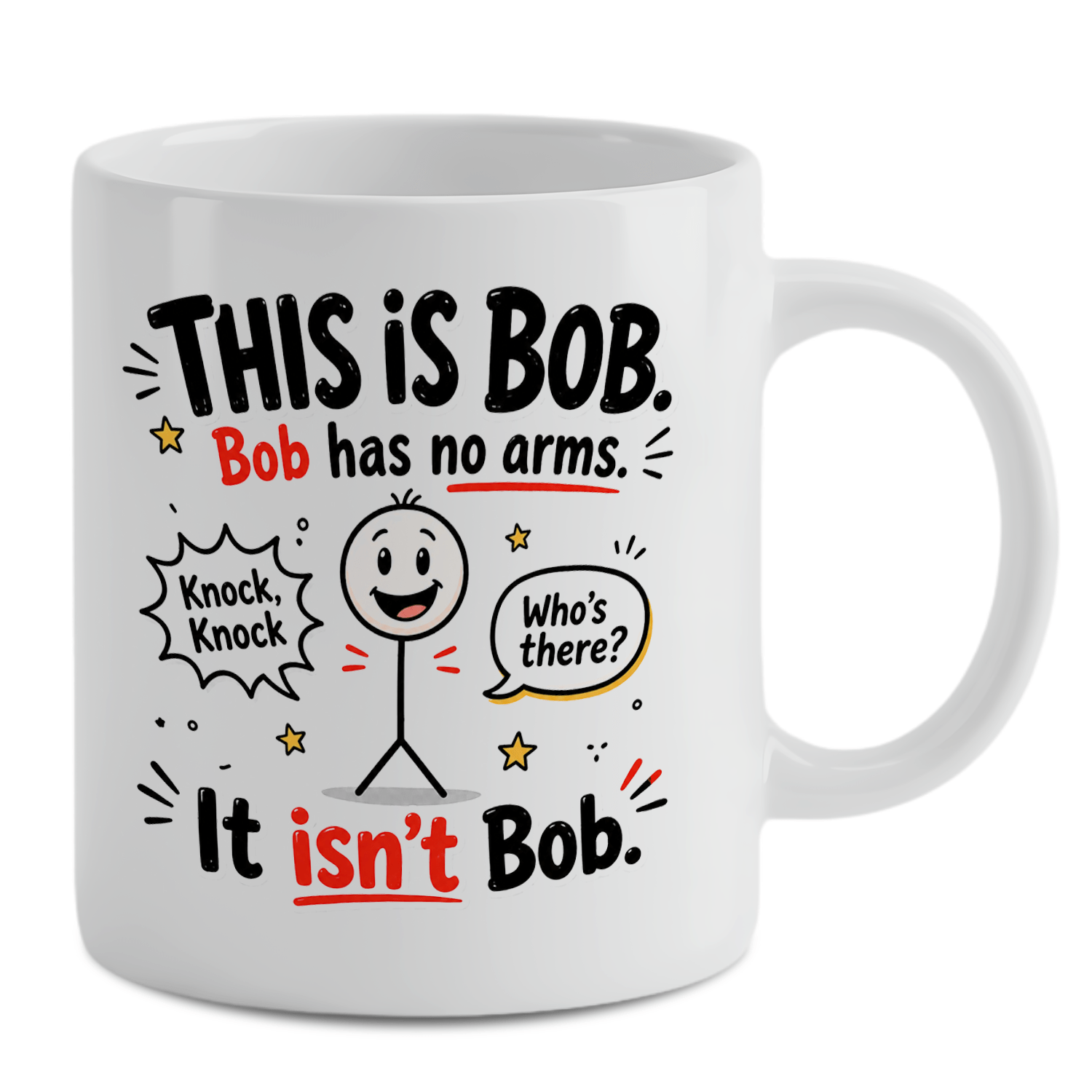 Coffee Tea Jokes - 面白い白いセラミックコーヒーマグ – 「これはボブだ」ジョークティーカップ、友人や同僚へのノベルティギャグギフト、皮肉たっぷりのユーモアドリンクウェア、オフィス＆ホームマグ、11オンス