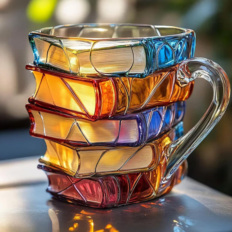Coffee Tea Library - 本コーヒーマグカプチーノカラフルな 3D 図書館ブックマグ棚ミルクカップティーカップアラビア樹脂ガラスコーヒーカップキッチンマグ