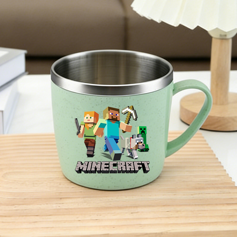Coffee Tea Shop - Minecrafted ステンレス鋼ウォーターカップゲームコーヒーミルクマグ漫画ホーム歯ブラシ飲料カップ男の子女の子誕生日ギフト新しい