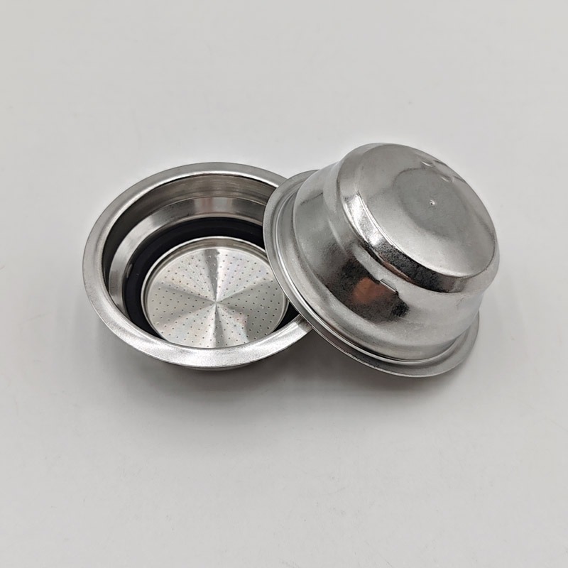Coffee Tea Press - 51 ミリメートル加圧多孔質フィルターステンレス鋼二層コーヒーフィルターポルタフィルターバスケットコーヒーマシンアクセサリー