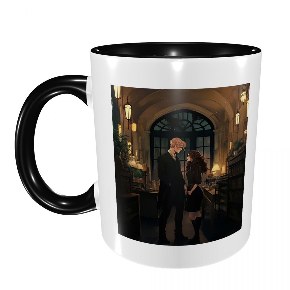Coffee Tea Library - 図書館のドラミオネ マグカップ 面白いセラミックコーヒーカップ ティーマグ ミルクカップ ドリンクウェア
