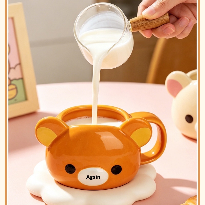 新しいリラックマセラミックマグカップ、漫画のクマの形をしたコ - Coffee Tea Shop のレビューと価格
