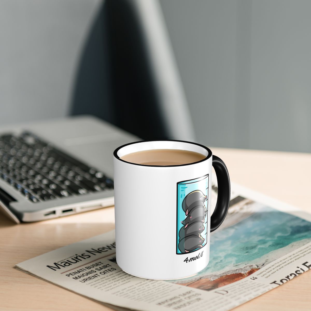 1リットルあたり4匹のモグラが描かれた化学科学ジョークマグカ - Coffee Tea Jokes のレビューと価格