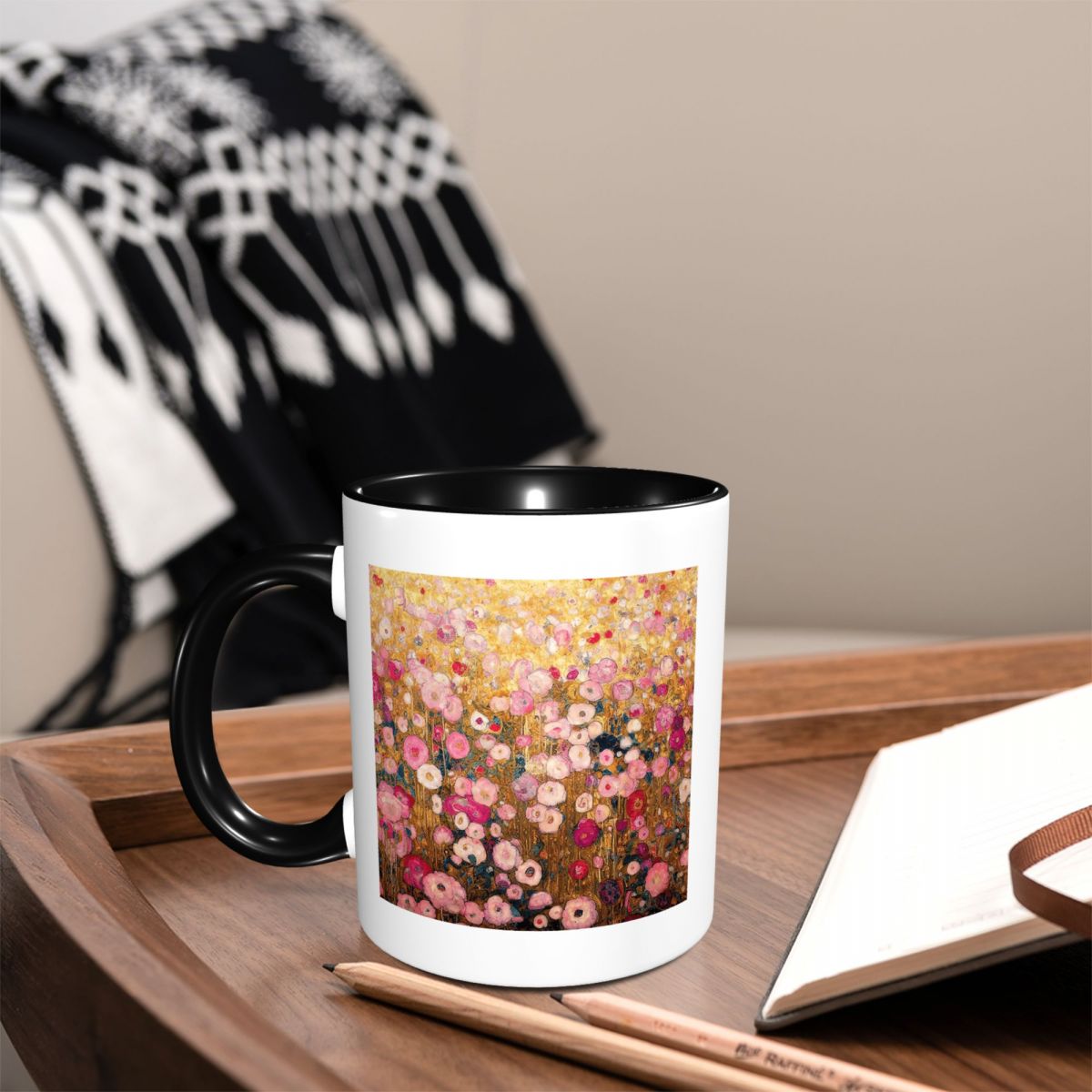 グスタフ・クリムトピンクフラワーガーデンマグ面白いセラミック - Coffee Tea For Garden のレビューと価格