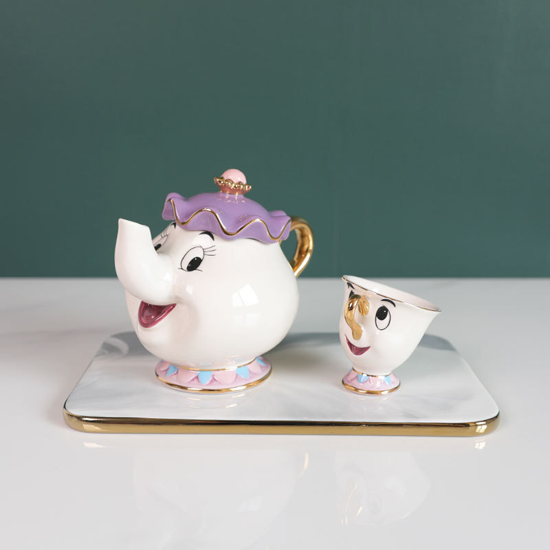 在庫ありのかわいい漫画風美女と野獣のティーポット、コーヒーポ - Coffee Tea For Me のレビューと価格