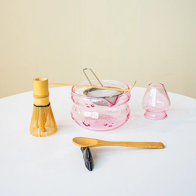4-8個入りガラス製蝶ネクタイ型抹茶泡立て器セット、注ぎ口付 - Matcha Whisk Set のレビューと価格