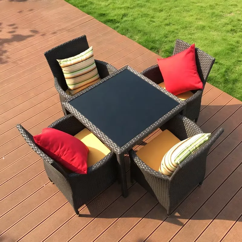 屋外用籐製テーブルと椅子の組み合わせ、レジャーバルコニー、中 - Coffee Tea For Garden のレビューと価格