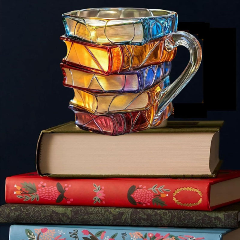 本コーヒーマグカプチーノカラフルな 3D 図書館ブックマグ棚 - Coffee Tea Library のレビューと価格