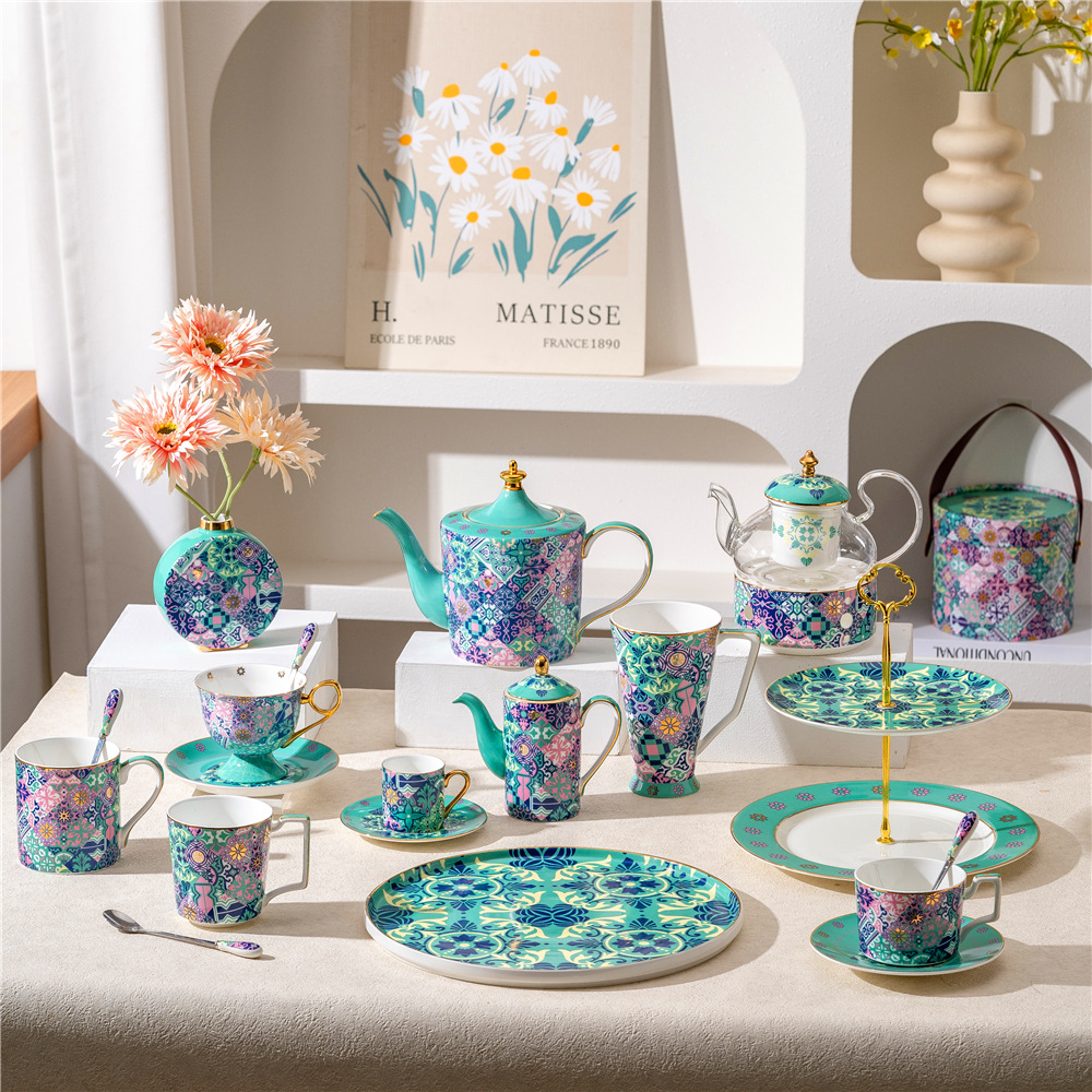 モロッコ風デジガーデンシリーズボーンチャイナコーヒーカップ＆ - Coffee Tea For Garden のレビューと価格