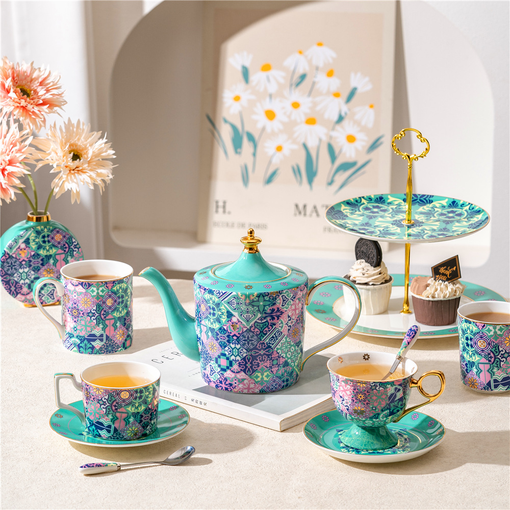 モロッコ風デジガーデンシリーズボーンチャイナコーヒーカップ＆ - Coffee Tea For Garden のレビューと価格