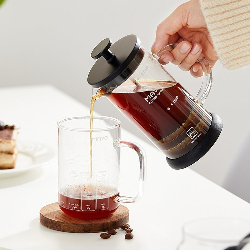 MAVO フレンチプレスコーヒーメーカー ダブルメッシュフィ - Coffee Tea Press のレビューと価格
