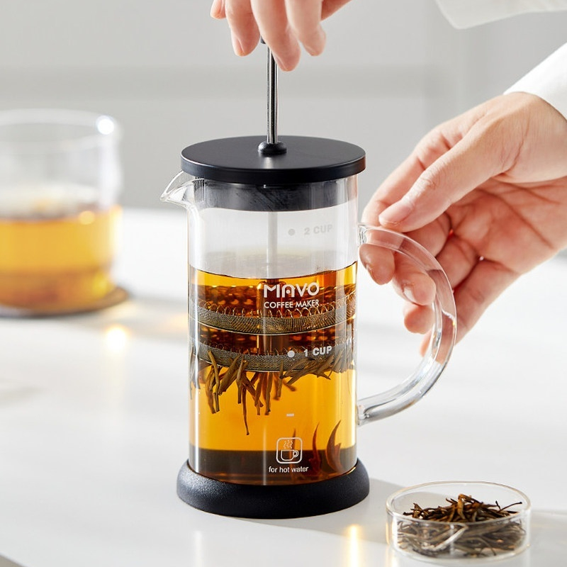 MAVO フレンチプレスコーヒーメーカー ダブルメッシュフィ - Coffee Tea Press のレビューと価格