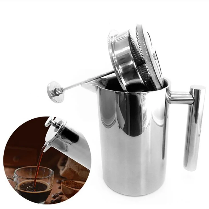 二重壁断熱コーヒーポットフィルター耐熱フレンチプレスコーヒー - Coffee Tea Press のレビューと価格