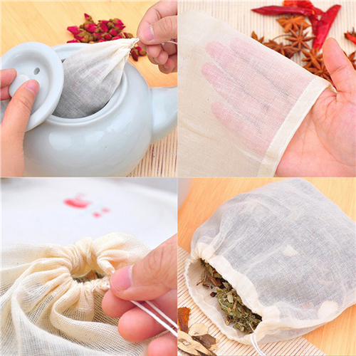 コットンティーバッグ,1または10個,モスリン,お茶,ハーブ - Coffee Tea For Garden のレビューと価格