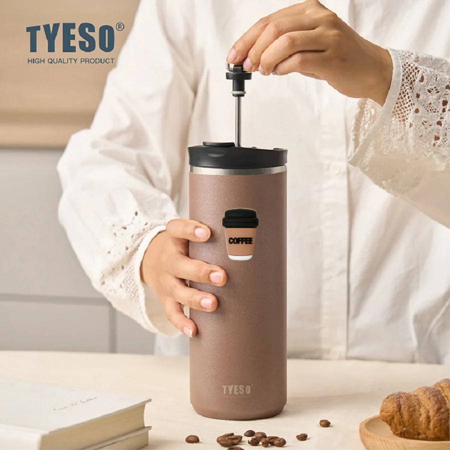 Tyeso 750ml フレンチプレス真空断熱マグカップ ス - Coffee Tea Press のレビューと価格