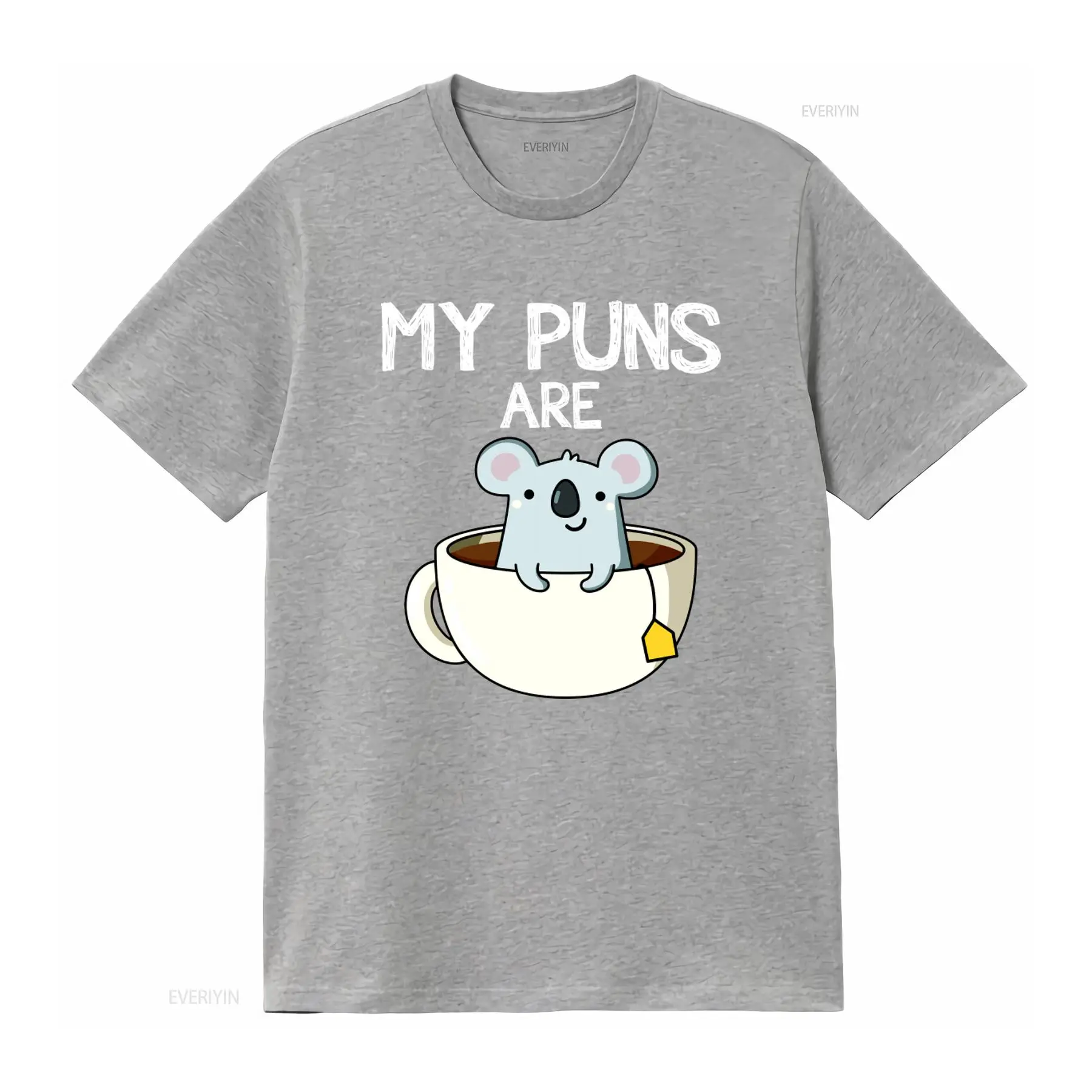 面白い言葉遊びが入ったコアラ茶デザインTシャツ、コーヒー愛好 - Coffee Tea Jokes のレビューと価格
